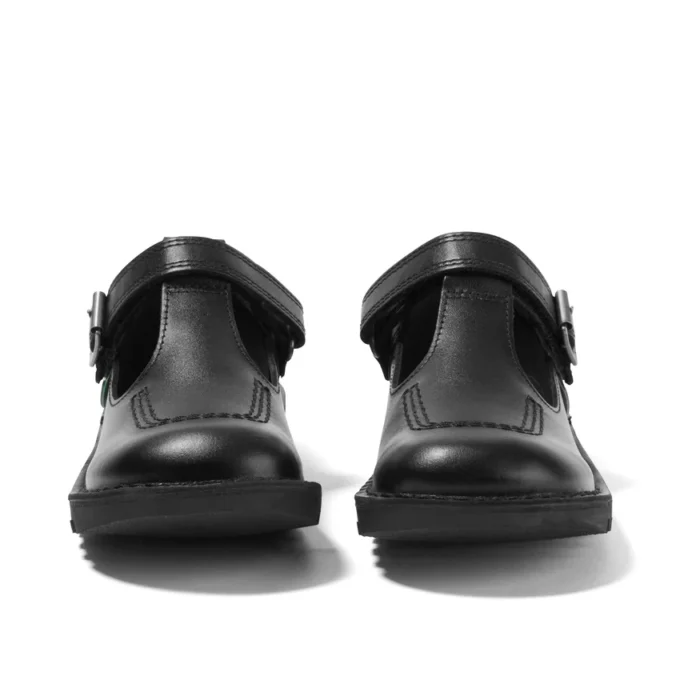 Junior Mädchen Kick T-Bar Vel Leder Schwarz Junior Mädchen Kick T-Bar Vel Leder Schwarz
