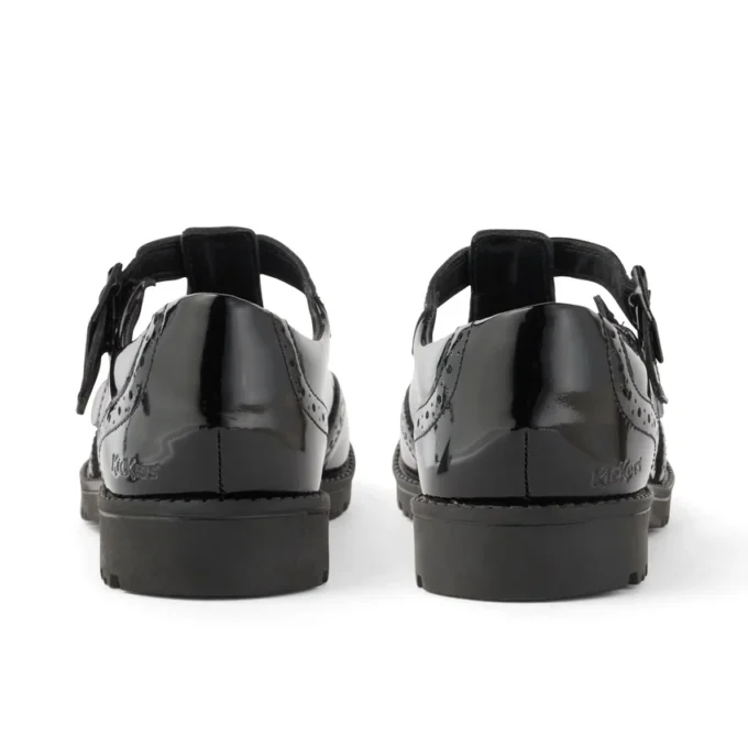 Junior Mädchen Lachly Brogue T-Bar Lackleder Schwarz Junior Mädchen Lachly Brogue T-Bar Lackleder Schwarz