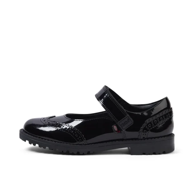 Junior Mädchen Lachly MJ Brogue Lackleder Schwarz Junior Mädchen Lachly MJ Brogue Lackleder Schwarz