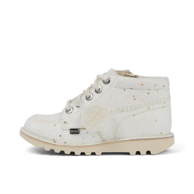 Junior Unisex Kick Hi Glitter Stiefel Weiß Junior Unisex Kick Hi Glitter Stiefel Weiß