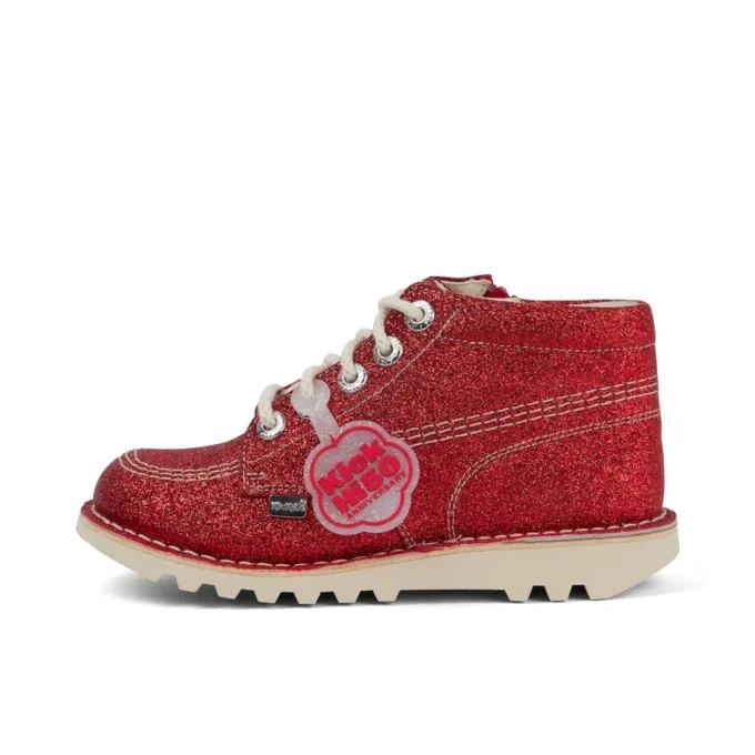 Junior Unisex Kick Hi Glitzer-Schuhe Rot Junior Unisex Kick Hi Glitzer-Schuhe Rot