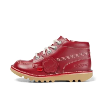 Junior Unisex Kick Hi Zip Leder Rot