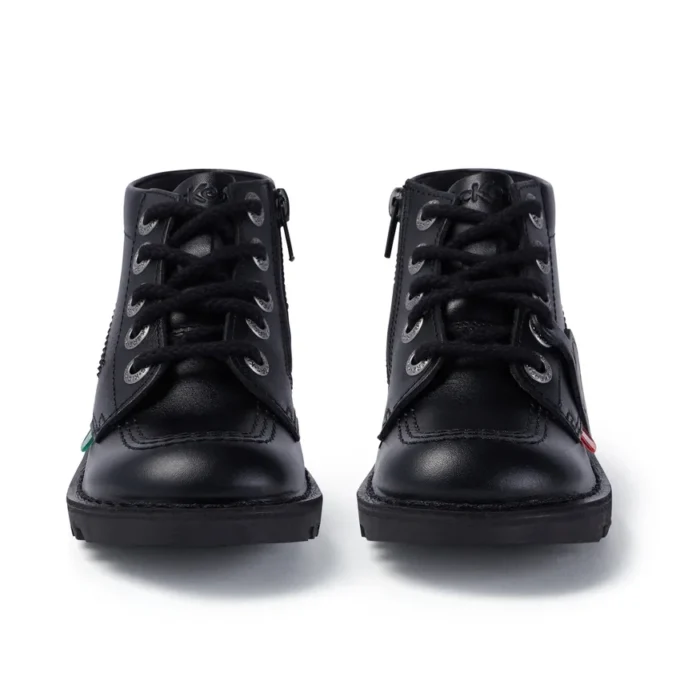 Junior Unisex Kick Hi Zip Leder Schwarz Junior Unisex Kick Hi Zip Leder Schwarz