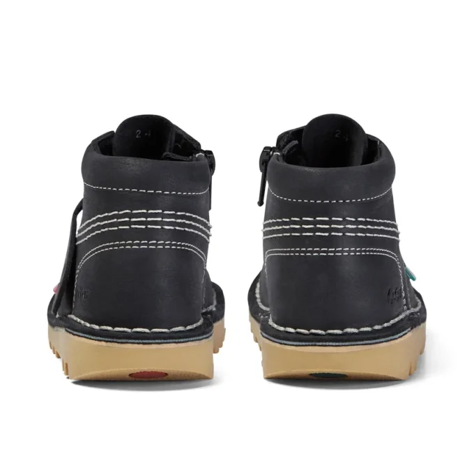 Junior Unisex Kick Hi Zip Leder Schwarz/Weiß Junior Unisex Kick Hi Zip Leder Schwarz/Weiß