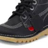 Junior Unisex Kick Hi Zip Leder Schwarz/Weiß Junior Unisex Kick Hi Zip Leder Schwarz/Weiß
