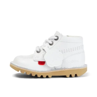Junior Unisex Kick Hi Zip Leder Weiß
