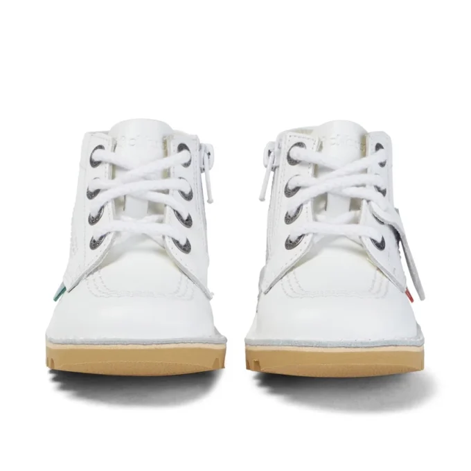 Baby Unisex Kick Hi Zip Leder Weiß