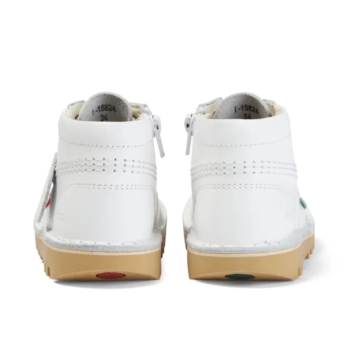 Baby Unisex Kick Hi Zip Leder Weiß