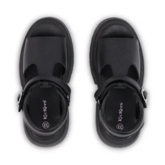 Kenzi-Sandalen für Mädchen aus schwarzem Leder