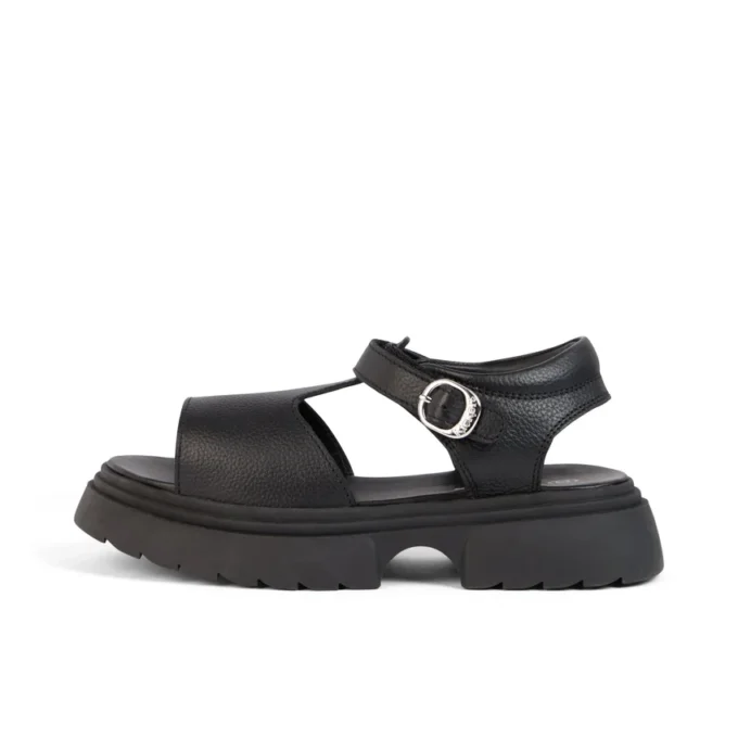 Kenzi-Sandalen für Mädchen aus schwarzem Leder Kenzi-Sandalen für Mädchen aus schwarzem Leder