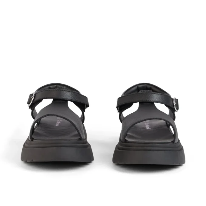 Kenzi-Sandalen für Mädchen aus schwarzem Leder Kenzi-Sandalen für Mädchen aus schwarzem Leder