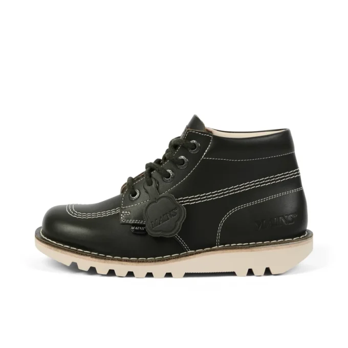 Kick Hi aus genarbtem Leder für Erwachsene, Unisex, Mains, Dunkelgrün