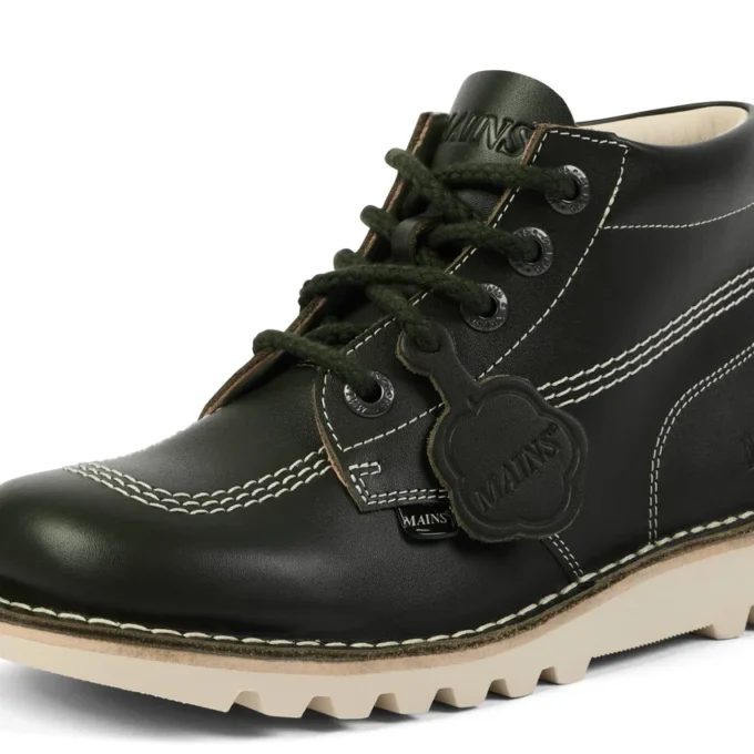 Kick Hi aus genarbtem Leder für Erwachsene, Unisex, Mains, Dunkelgrün