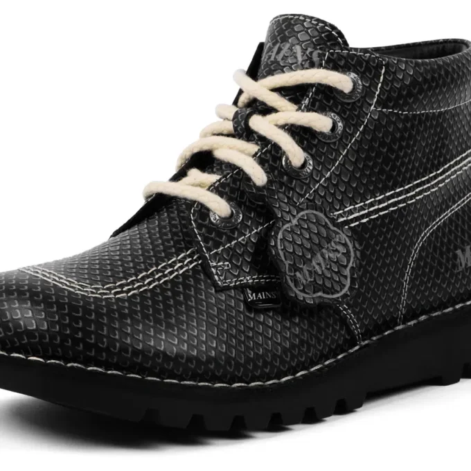Kick Hi aus genarbtem Leder für Erwachsene, Unisex, Mains, Grau