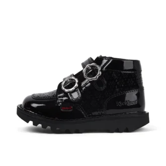 Kick Hi Meadow Lacklederstiefel für Mädchen, schwarz
