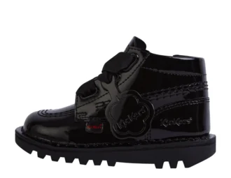 Kick Hi Ribbon Lackleder-Stiefel für Kleinkinder, schwarz
