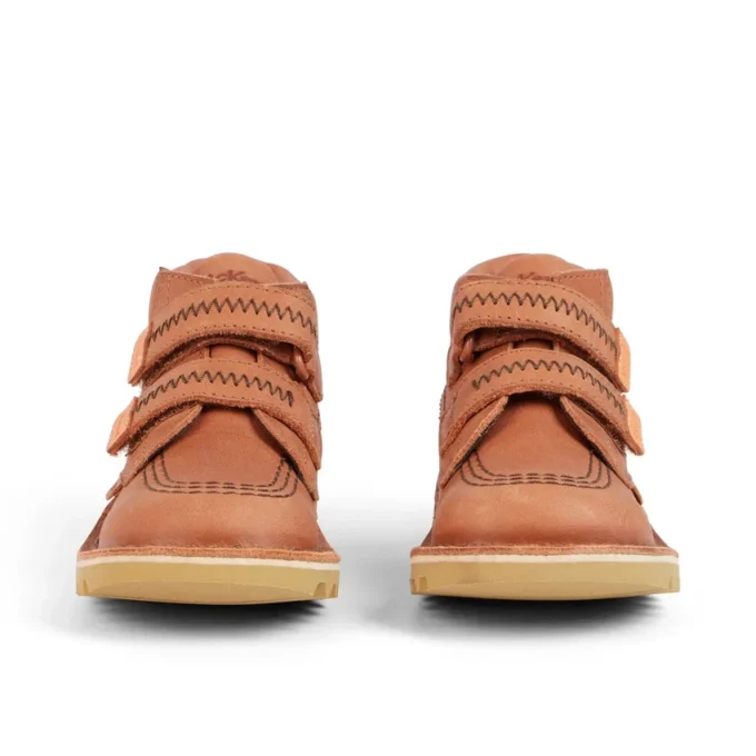 Kick Hi Roll ZigZag Stiefel für Jungen, Leder, hellbraun Kick Hi Roll ZigZag Stiefel für Jungen, Leder, hellbraun