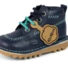 Kick Hi ZigZag Stiefel für Jungen im Kleinkindalter, Leder, Marineblau