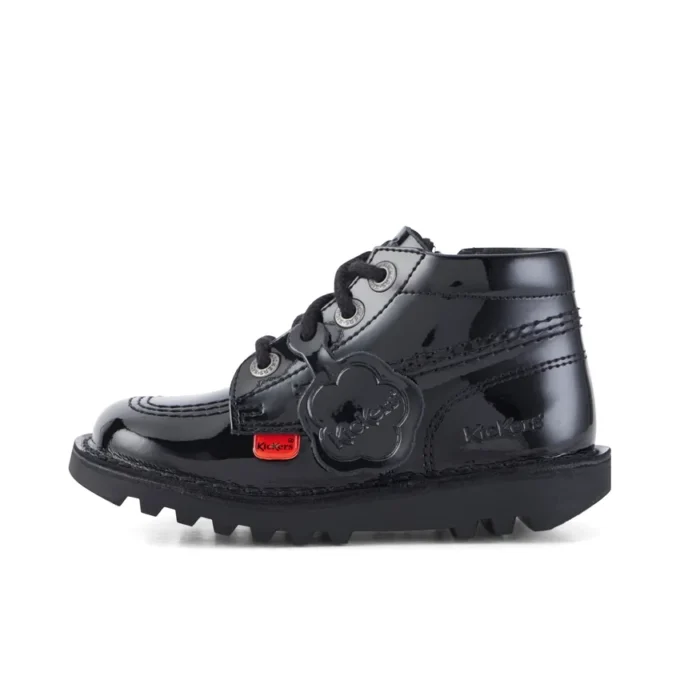 Kick Hi Zip für Kleinkinder, Unisex, Lackleder, Schwarz