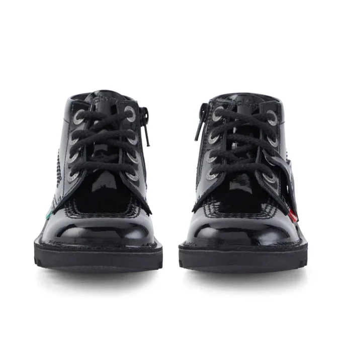 Kick Hi Zip für Kleinkinder, Unisex, Lackleder, Schwarz