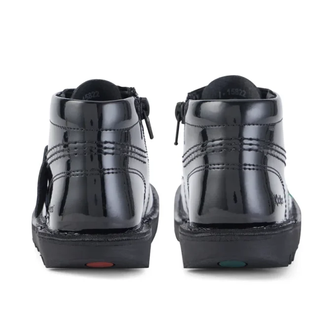 Kick Hi Zip für Kleinkinder, Unisex, Lackleder, Schwarz