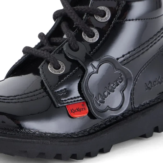 Kick Hi Zip für Kleinkinder, Unisex, Lackleder, Schwarz