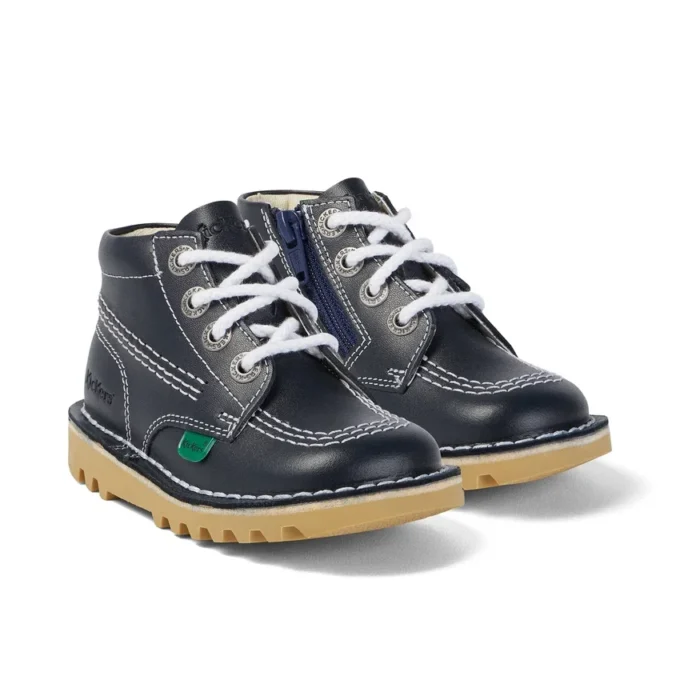 Kick Hi Zip Leder für Kleinkinder, Unisex, Marineblau