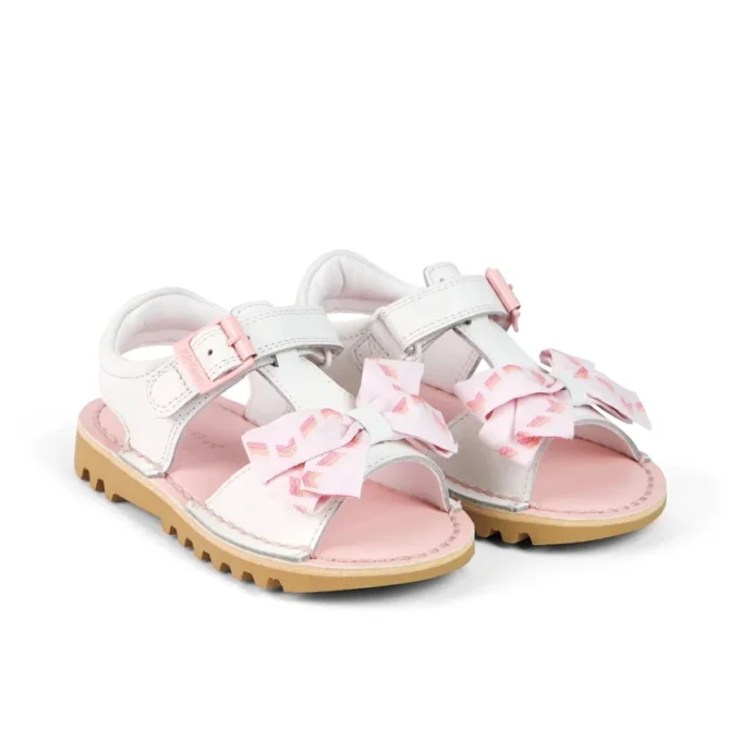 Kick Sandal für kleine Mädchen aus Leder, weiß