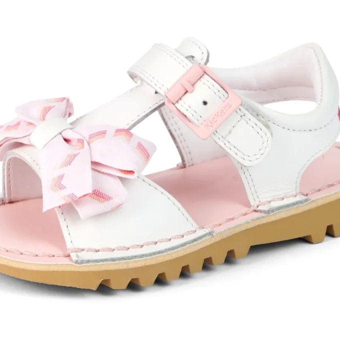 Kick Sandal für kleine Mädchen aus Leder, weiß