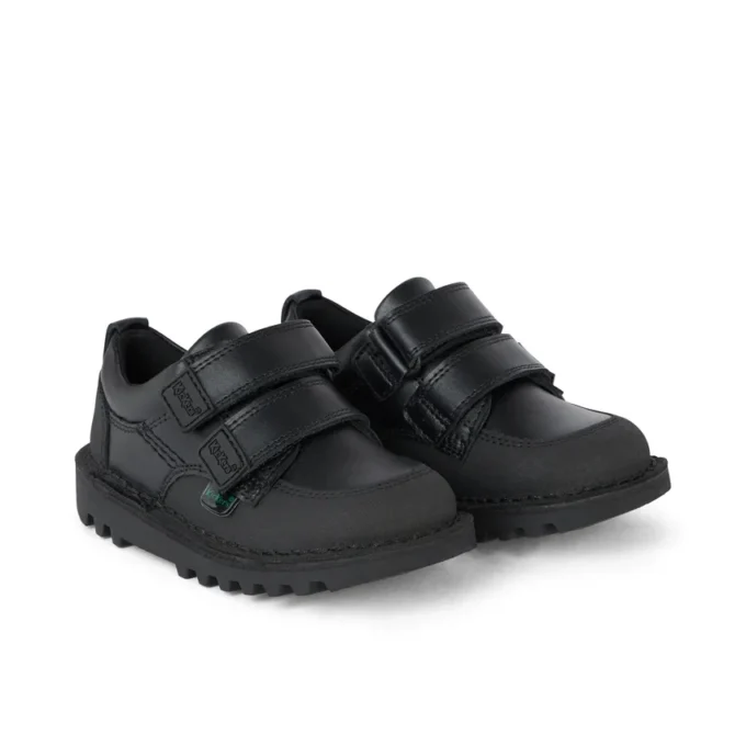 Kick Scuff Twin Leder Schwarz für kleine Jungen