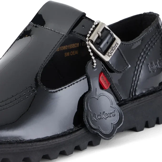 Kick T-Bar für Damen aus Lackleder, schwarz