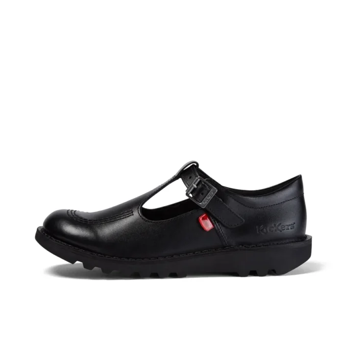 Kick T-Bar für junge Damen aus Leder, schwarz