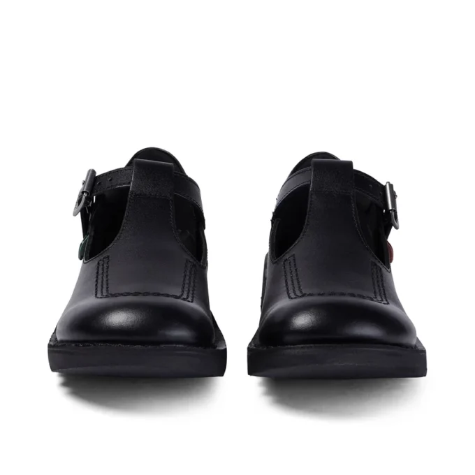 Kick T-Bar für junge Damen aus Leder, schwarz