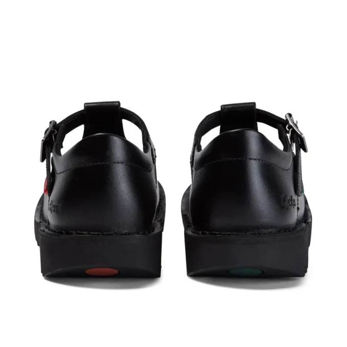 Kick T-Bar für junge Damen aus Leder, schwarz