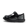 Kick T-Bar für Kleinkinder, Mädchen, Velours-Lackleder, schwarz