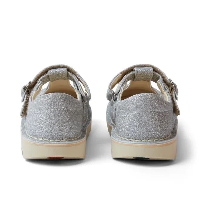 Kick T-Bar Glitter Cosmic Textile Silver für kleine Mädchen