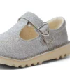 Kick T-Bar Glitter Cosmic Textile Silver für kleine Mädchen