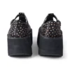 Kick T-Bar-Plateauschuhe für Damen, Leder, schwarz
