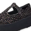 Kick T-Bar-Plateauschuhe für Damen, Leder, schwarz
