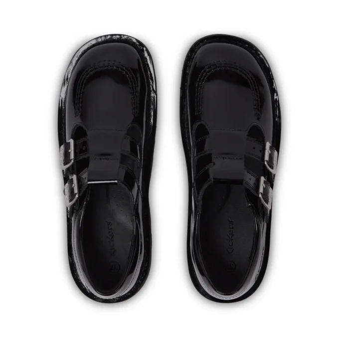 Kick T Double für Erwachsene, Damen, Lackleder, Schwarz