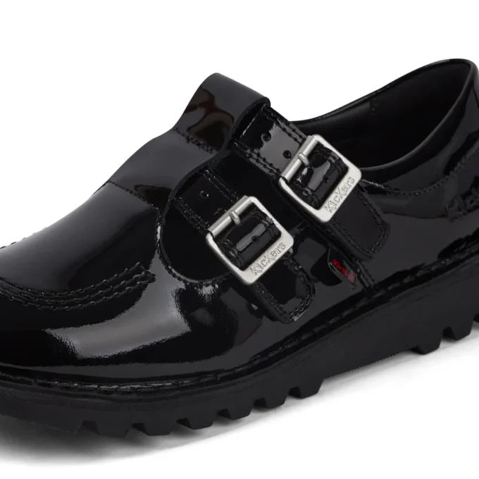 Kick T Double für Erwachsene, Damen, Lackleder, Schwarz