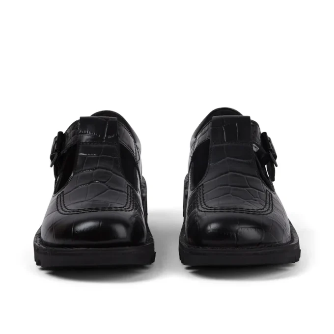 Kick Tbar Croc Leder Schwarz für Damen