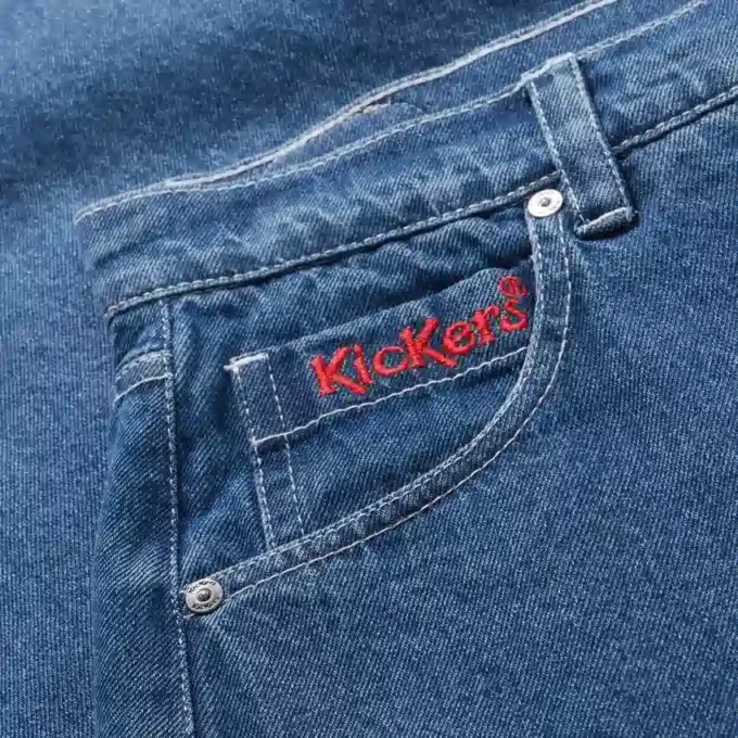 Kickers Classic Barrel Leg Jeans für Damen, Blau Kickers Classic Barrel Leg Jeans für Damen, Blau