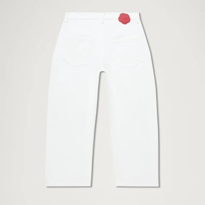Kickers Classic Barrel Leg Jeans für Damen, Weiß Kickers Classic Barrel Leg Jeans für Damen, Weiß