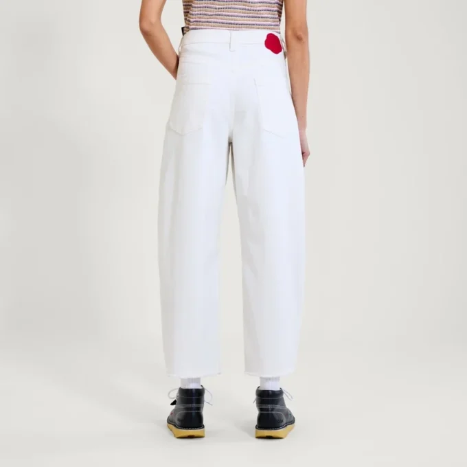 Kickers Classic Barrel Leg Jeans für Damen, Weiß Kickers Classic Barrel Leg Jeans für Damen, Weiß