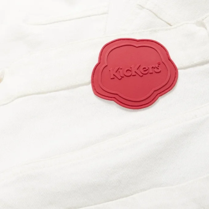 Kickers Classic Barrel Leg Jeans für Damen, Weiß Kickers Classic Barrel Leg Jeans für Damen, Weiß
