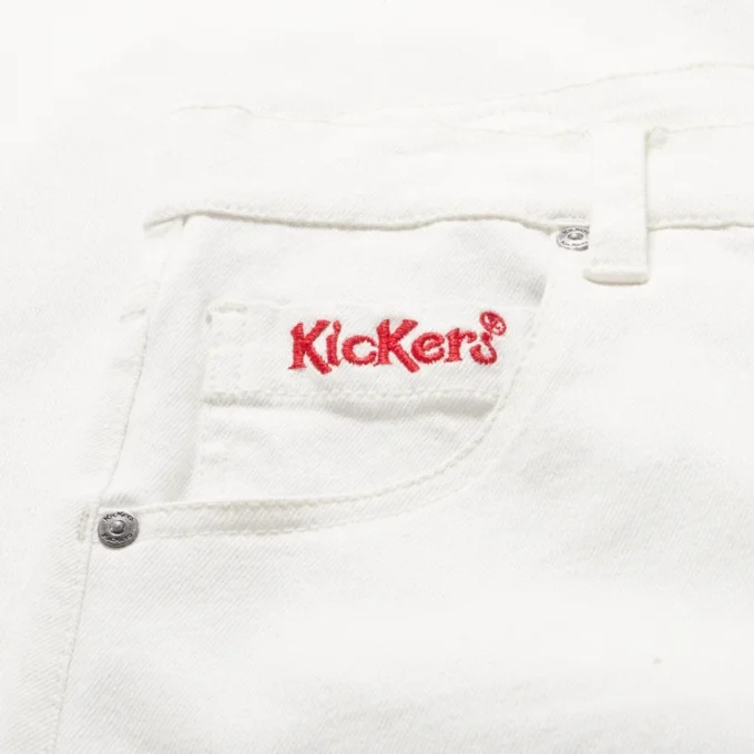 Kickers Classic Barrel Leg Jeans für Damen, Weiß Kickers Classic Barrel Leg Jeans für Damen, Weiß