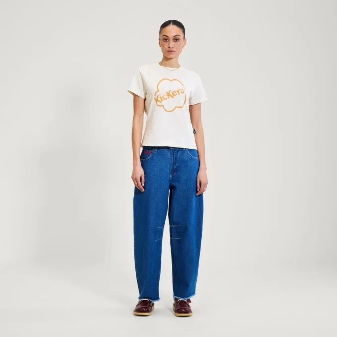 Kickers Classic Skinny T-Shirt für Erwachsene, Damen, Weiß