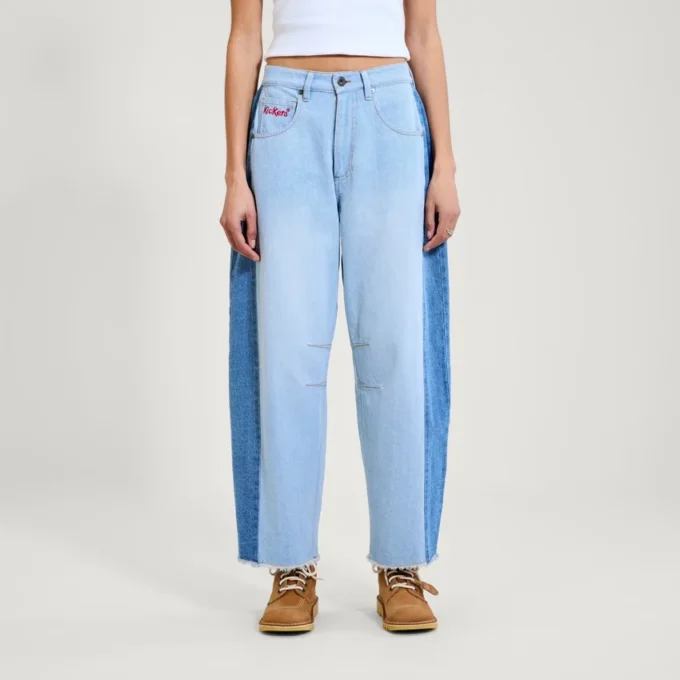 Kickers Classic Wide Leg Barrel Jeans für Damen, Blau