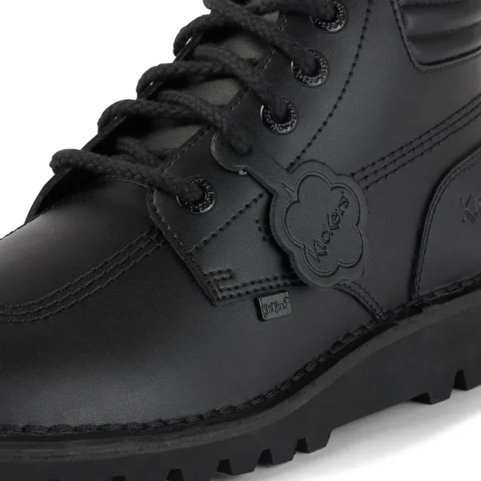 Kickers Kick Hi für Herren, gepolstert, Leder, Schwarz